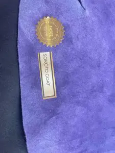 Finished Siegel Leather goatskin.