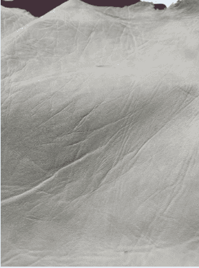 Genuine Sokoto™ crust leather fresh from the pits in Sokoto™, Nigeria. Ready to be retanned and colored. Note the natural, irregular river grain — no two skins are identical.